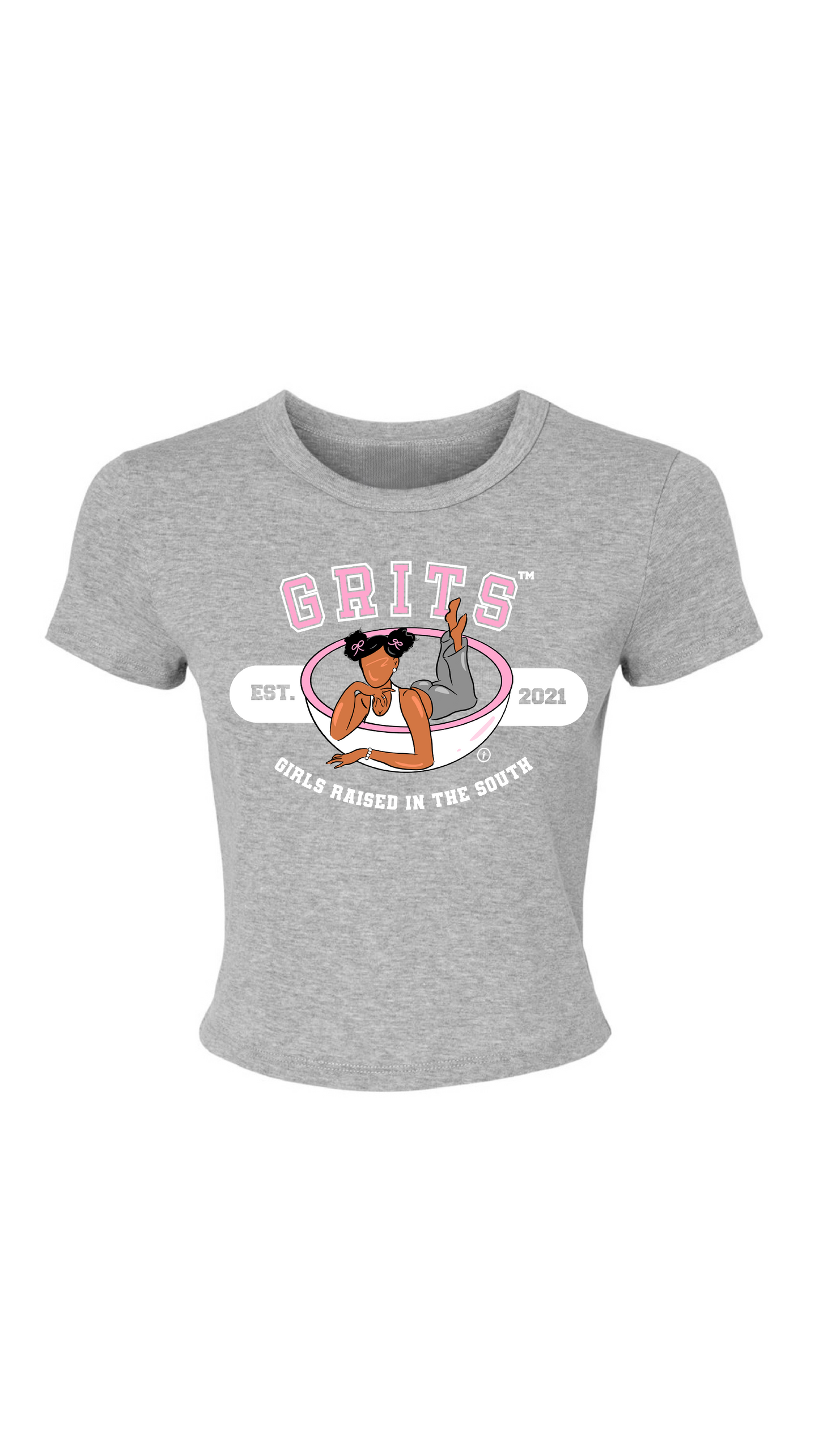 "G.R.I.T.S." - grey baby tee