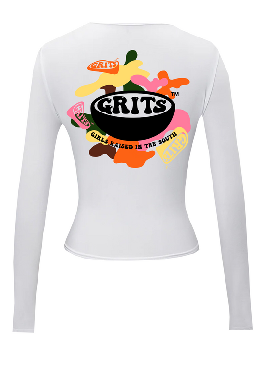 "G.R.I.T.S. Long Sleeve Thermal" - WHITE