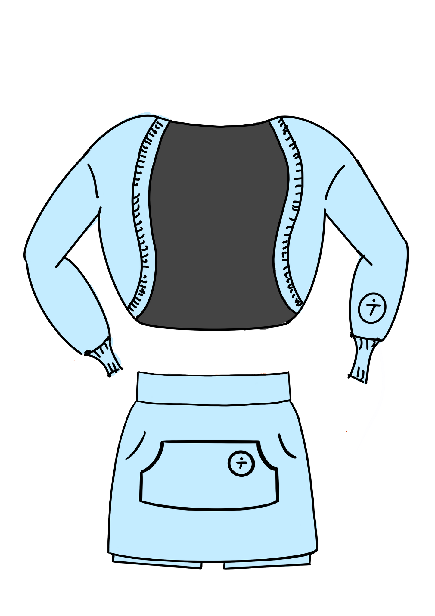 "powder" - SKort/Shrug set